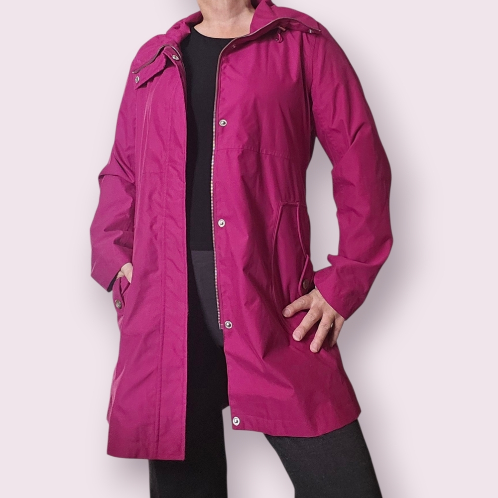 Lands' End Hot Pink Women's Rain Coat Size Medium